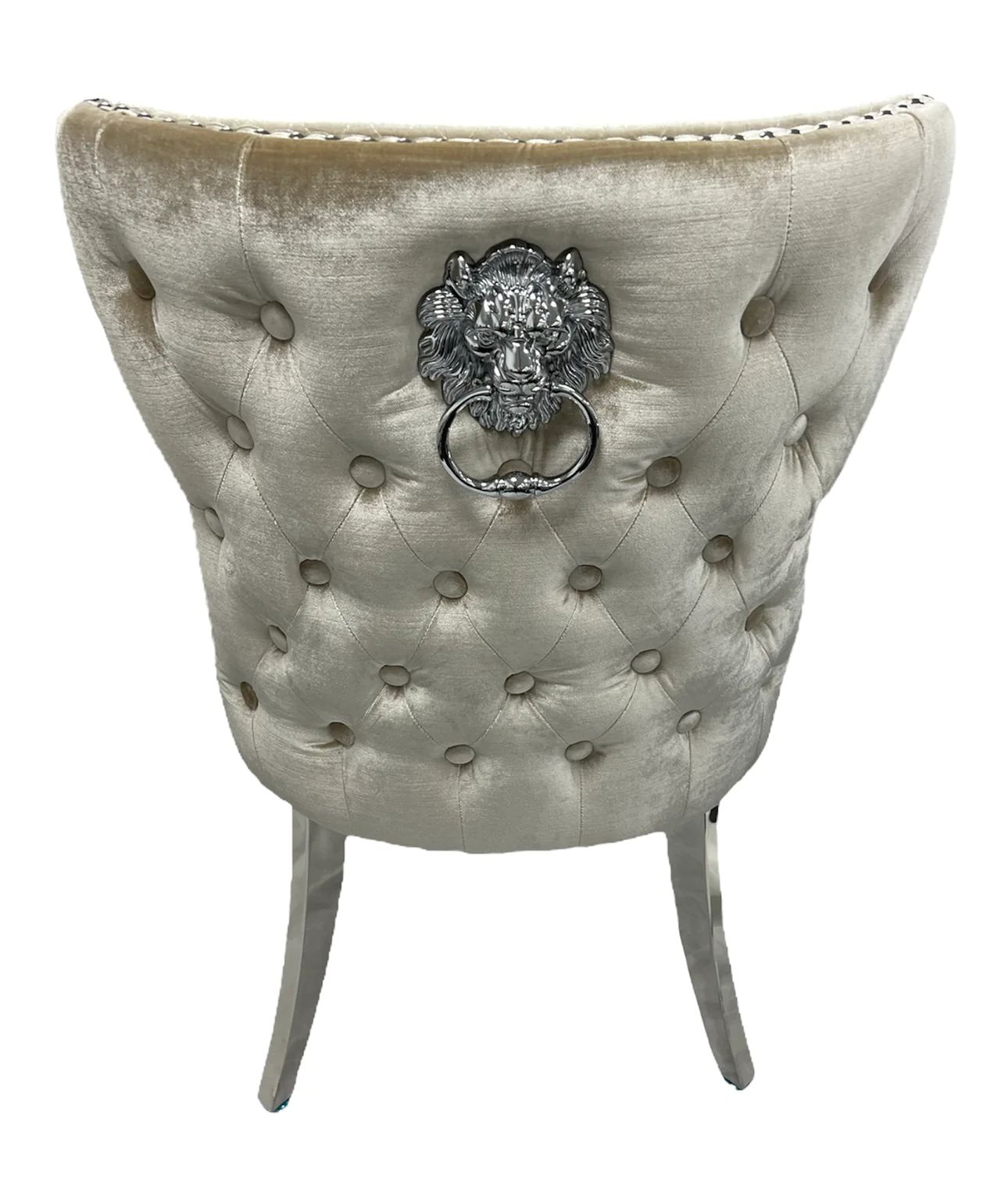 1.5 White Marble 4 Mink Chesterfield Chairs - Mirror4you